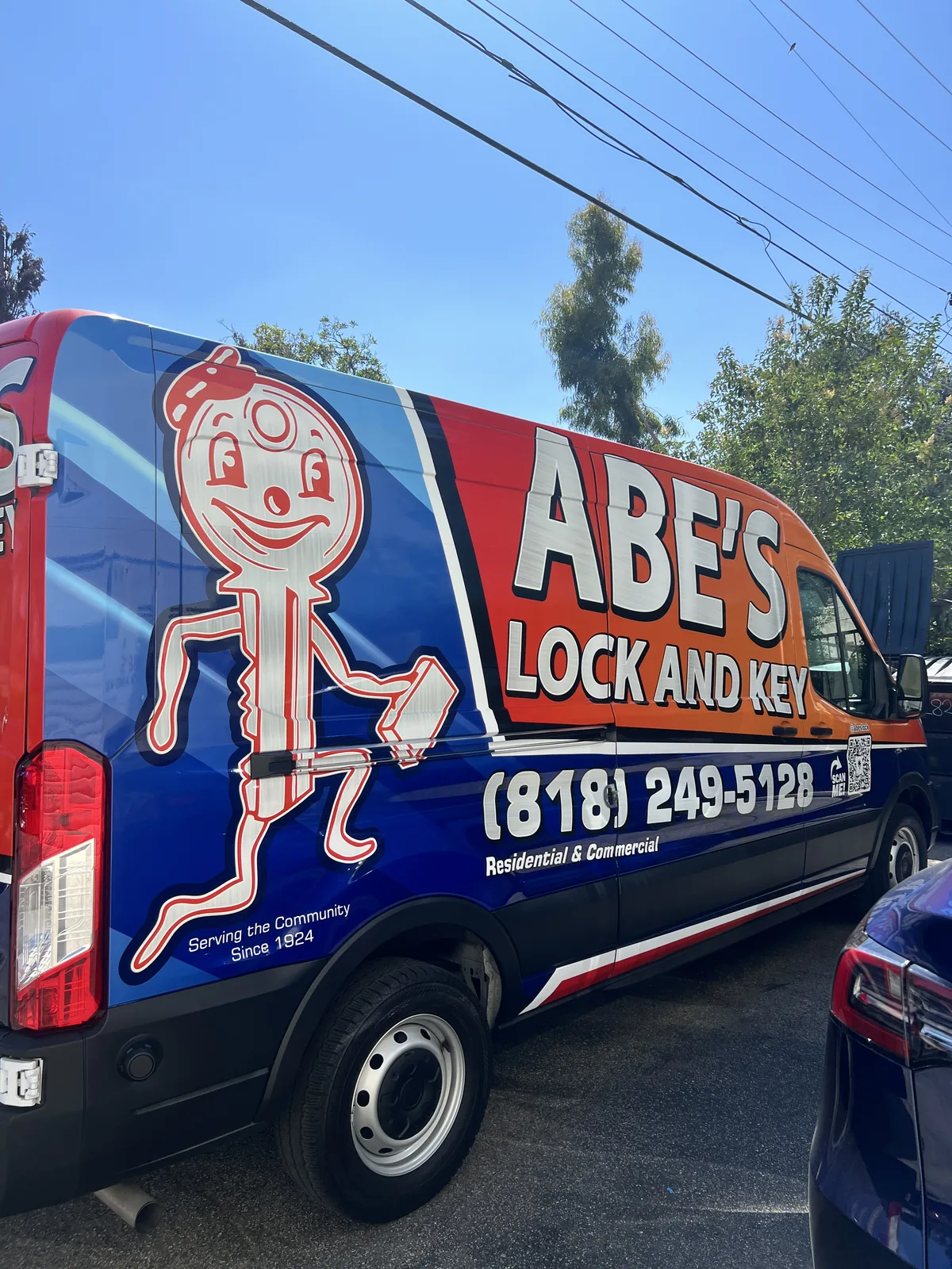 Abe's Lock and Key mobile locksmith van in Los Angeles